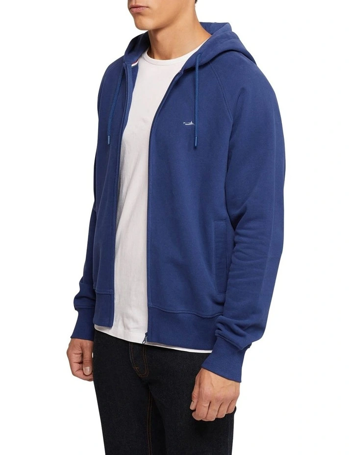 Oxford Lukas Zip Up Hoodie In Blue 4 Oxford Lukas Zip Up Hoodie In Blue - Image 2