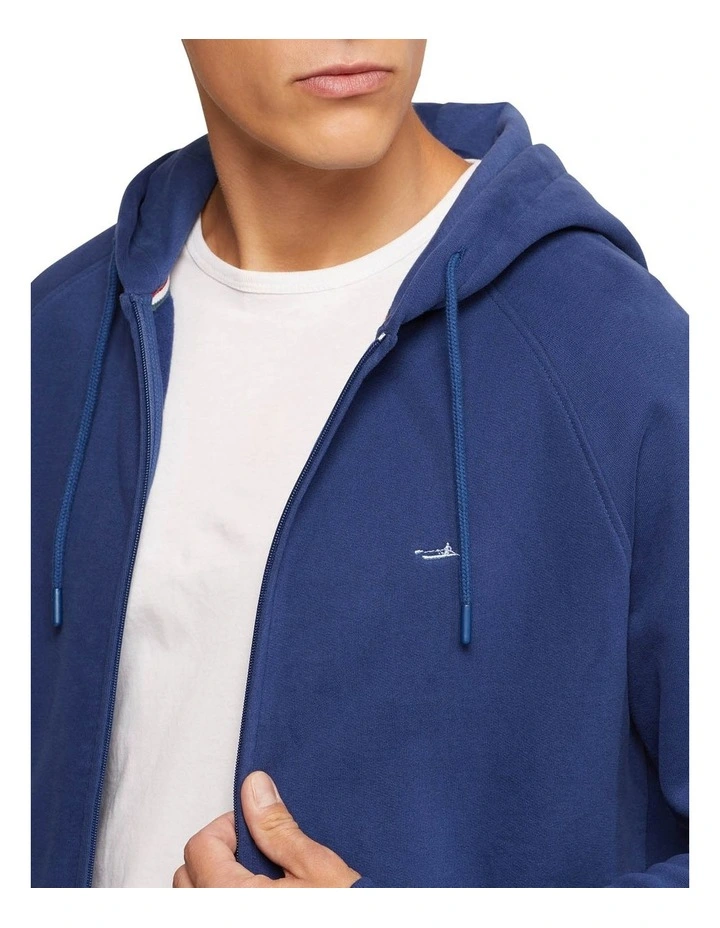 Oxford Lukas Zip Up Hoodie In Blue 6 Oxford Lukas Zip Up Hoodie In Blue - Image 4