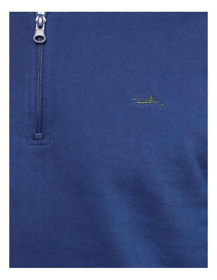 Oxford Wyatt Zip Neck Sweater Shirt In Blue 8 Oxford Wyatt Zip Neck Sweater Shirt In Blue - Image 6