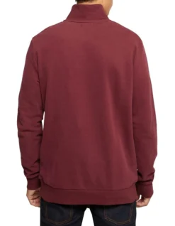 Oxford Wyatt Zip Neck Sweater Shirt In Red -Men's Fashion 986198950 3 1 720x928