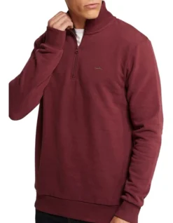 Oxford Wyatt Zip Neck Sweater Shirt In Red -Men's Fashion 986198950 4 1 720x928