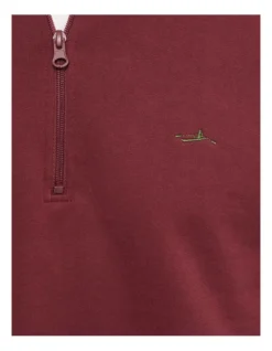 Oxford Wyatt Zip Neck Sweater Shirt In Red -Men's Fashion 986198950 6 1 720x928