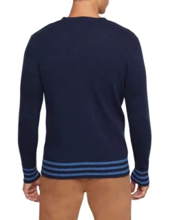 Oxford Matteo Cable Knit Pullover In Navy -Men's Fashion 986200120 3 720x928