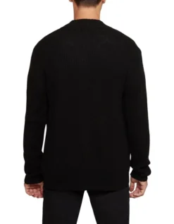 Oxford Lenny Button Up Cardigan In Black -Men's Fashion 986200390 3 720x928