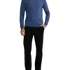 Oxford Reiss Tipping Collar Long Sleeve Knit Polo In Blue -Men's Fashion 986201290 1 720x928