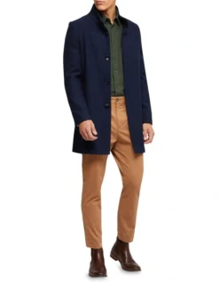 Oxford Dunbar Checked Wool Rich Overcoat In Blue -Men's Fashion 986204080 5 720x928