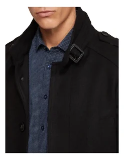Oxford Roger Wool Rich Overcoat In Black -Men's Fashion 986204170 4 720x928