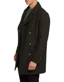 Oxford Mason Wool Rich Twill Overcoat In Green -Men's Fashion 986204530 2 720x928