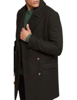 Oxford Mason Wool Rich Twill Overcoat In Green -Men's Fashion 986204530 4 720x928