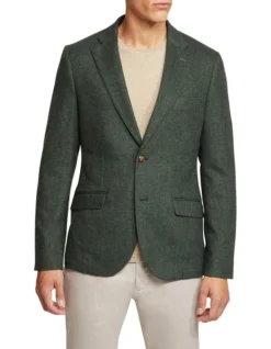 Oxford Milton Wool Rich Blazer In Green