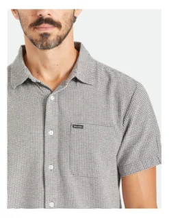 Brixton Charter Gingham Short Sleeve Woven Shirt In Black -Men's Fashion 989977780 3 720x928