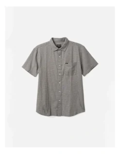 Brixton Charter Gingham Short Sleeve Woven Shirt In Black -Men's Fashion 989977780 4 720x928