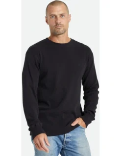 Brixton Reserve Thermal Long Sleeve Tee In Black