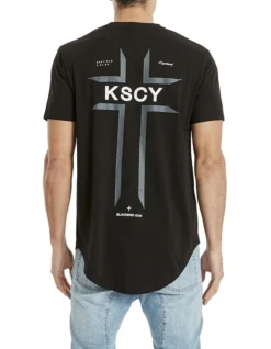 Brommer Dual Curved Tee In Black