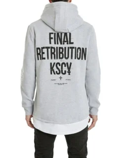 Vallemar Layered Hooded Sweater In Grey