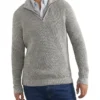 French Connection Waffle Half Zip Knit In Grey -Men's Fashion 990493840 990488440 1 720x928