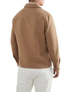 French Connection Twill Utility Jacket In Brown -Men's Fashion 990495460 3 720x928