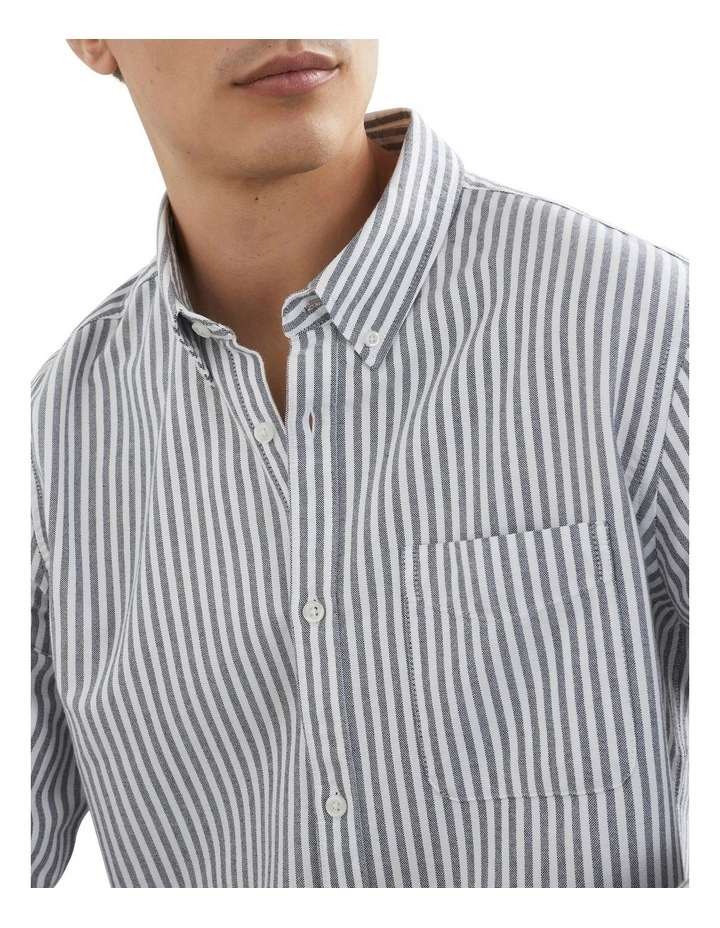French Connection Oxford Regular Fit Shirt In Blue/White 6 French Connection Oxford Regular Fit Shirt In Blue/White - Image 4