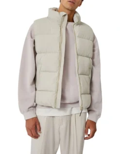 The New Hanam Puffer Vest In Stone