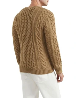 French Connection Cable Crew Knit In Beige -Men's Fashion 991616320 3 720x928