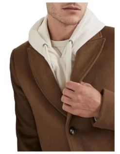 French Connection Classic Wool Coat In Brown -Men's Fashion 991618480 991607680 4 720x928