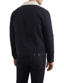 French Connection Twill Sherpa Jacket In Navy -Men's Fashion 991619560 991608220 4 720x928