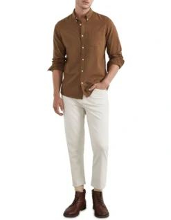 French Connection Oxford Slim Fit Shirt In Brown -Men's Fashion 991627390 991622890 2 720x928