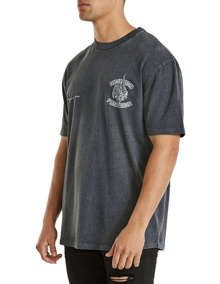 Whitewash Box Fit Scoop Tee In Charcoal 4 Whitewash Box Fit Scoop Tee In Charcoal - Image 2
