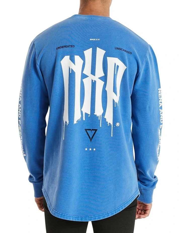 Brooklyn Dual Curved Sweater In Blue 3 Brooklyn Dual Curved Sweater In Blue