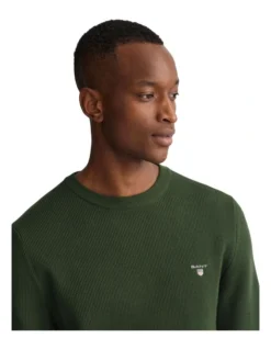 Gant Rib Texture Crew Neck In Green 8 Gant Rib Texture Crew Neck In Green -Men's Fashion 992475820 3 720x928