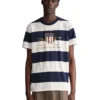 Gant Bar Stripe Archive Shield T-Shirt In Beige/Navy -Men's Fashion 992476810 1 720x928