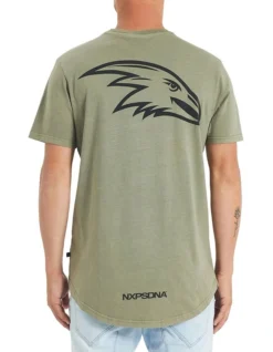 Adelaide Curved Hem Tee In Khaki