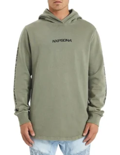 Richmond Curved Hem Hooded Sweatshirt In Khaki -Men's Fashion 992670670 4 720x928