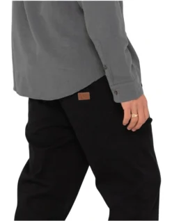 Rusty Overtone Long Sleeve Linen Shirt In Grey -Men's Fashion 993705220 4 720x928