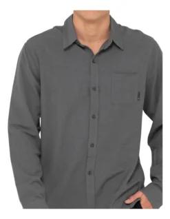 Rusty Overtone Long Sleeve Linen Shirt In Grey -Men's Fashion 993705220 5 720x928
