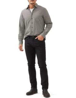 Hatton Long Sleeve Shirt In Noir -Men's Fashion 997035850 2 720x928